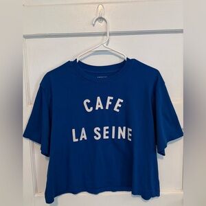 American Eagle Royal Blue Tee with White Letters